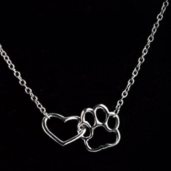 MIXIA Dog Puppy Paw Print Pendant silver Necklac - Picture 3 of 6